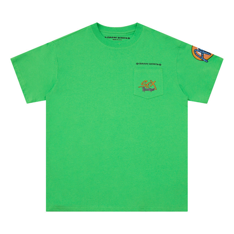 CHH Chrome Heart T Shirts Croix Sex Records Graffiti Short Sleeve