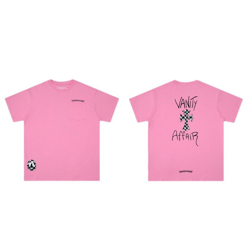 CHH Chrome Heart T Shirts Graffiti Cross Sanskrit Short Sleeve T-Shirt