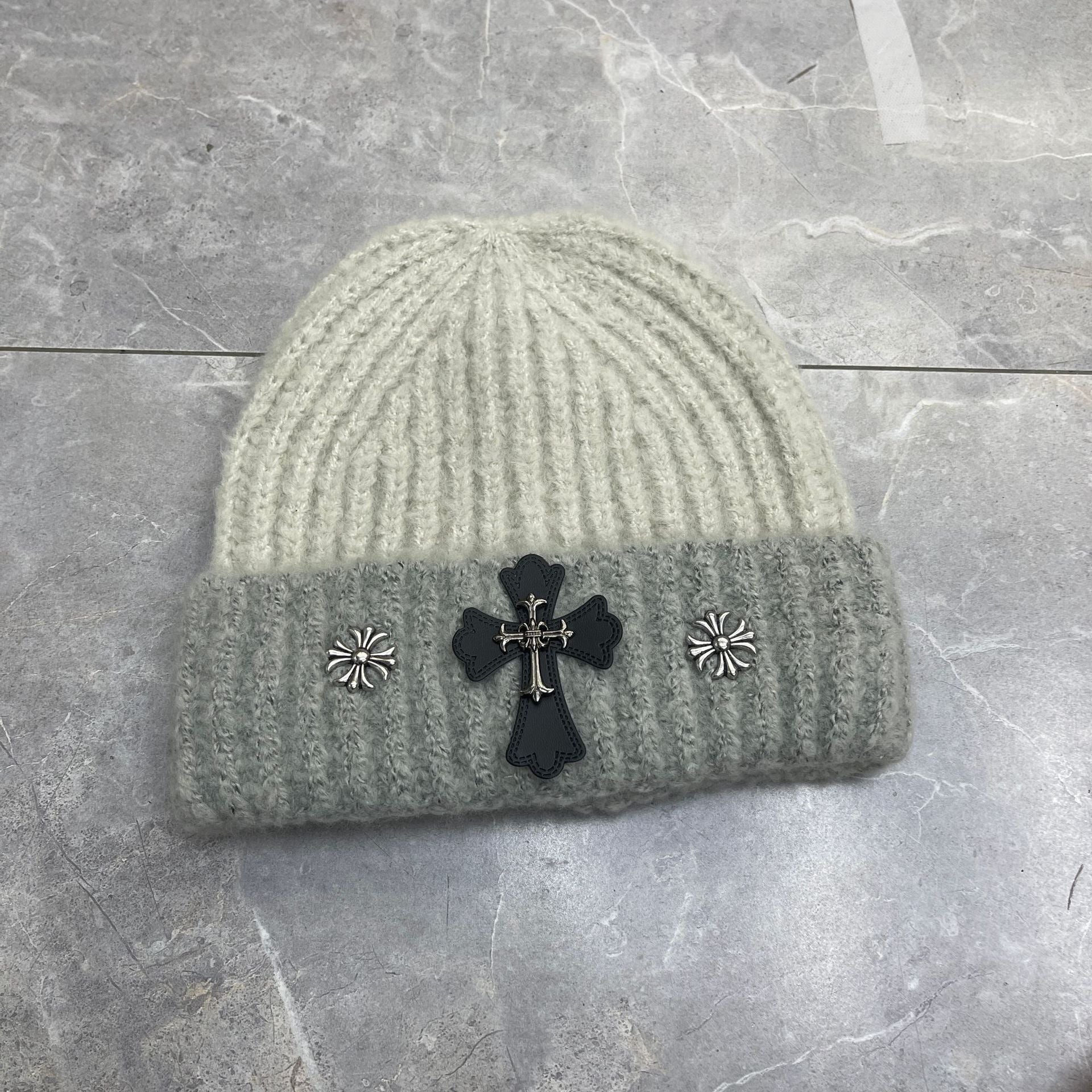 Chrome Heart Beanie Cross Knitted Hat Warm Couple Cold Hat Windproof Ear Protectors