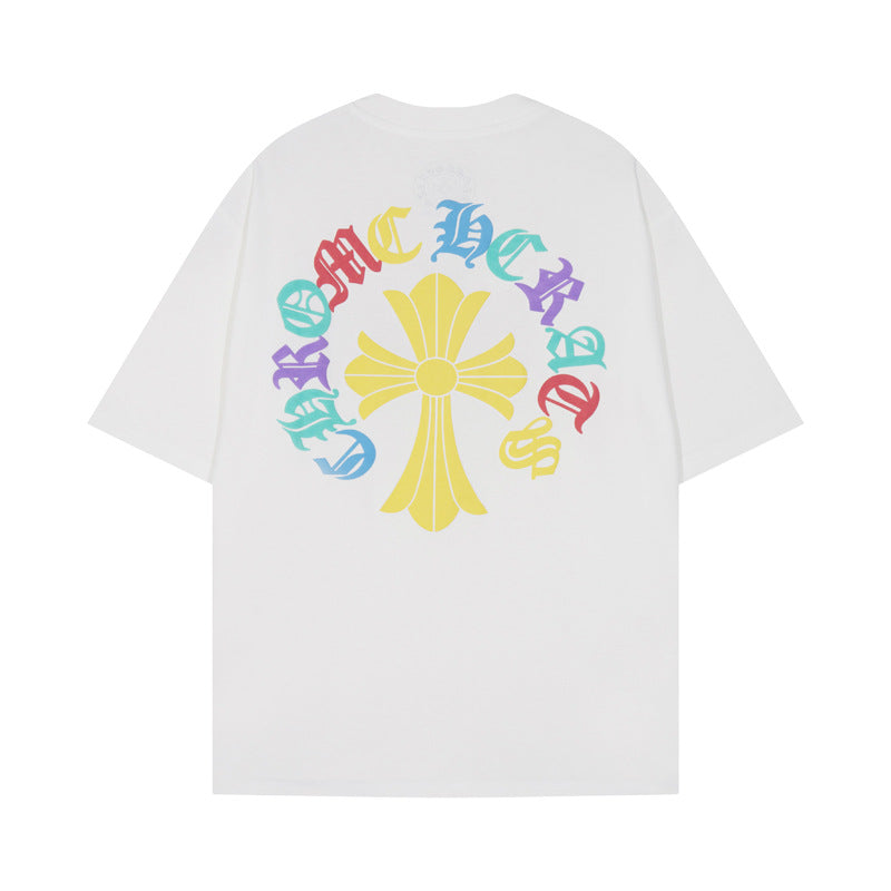 CHH Chrome Heart T Shirts Cross Print Short Sleeve T-Shirt Loose