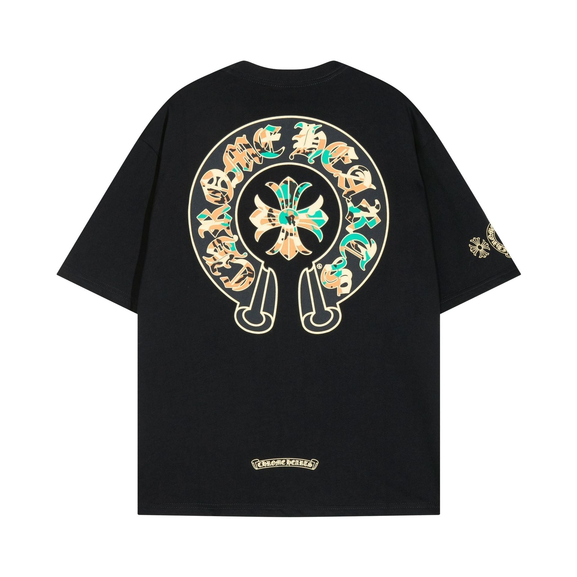 CHH Chrome Heart T Shirts Cross Color Printed Short Sleeve T-Shirt Loose