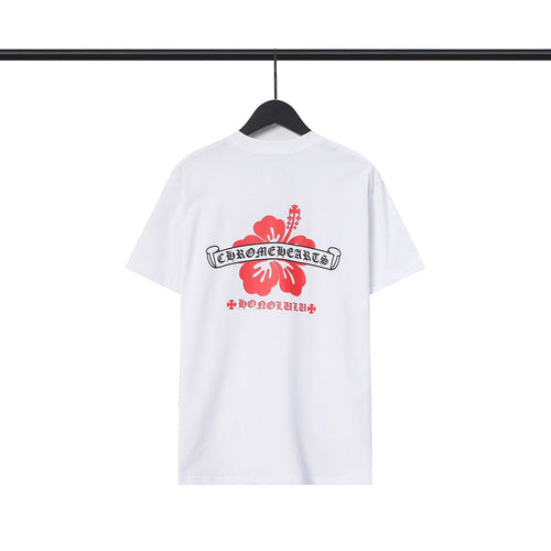 CHH Chrome Heart T Shirts CH Flower Sanskrit Casual Short Sleeve T-Shirt Loose