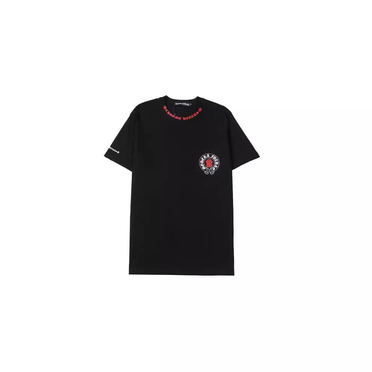 CHH Chrome Heart T Shirts Croix Cross Color Leather Printed Short Sleeve T-Shirt