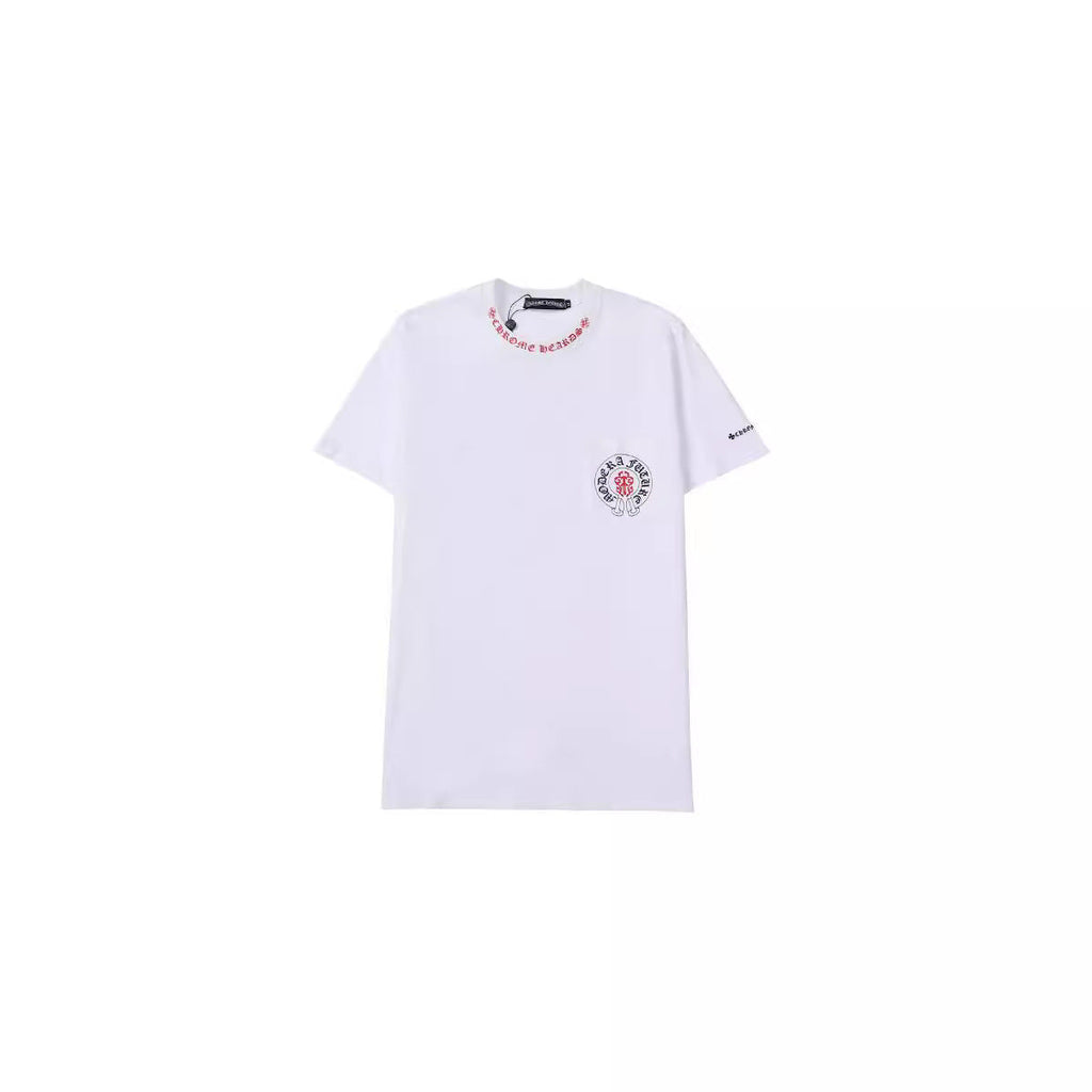 CHH Chrome Heart T Shirts Croix Cross Color Leather Printed Short Sleeve T-Shirt