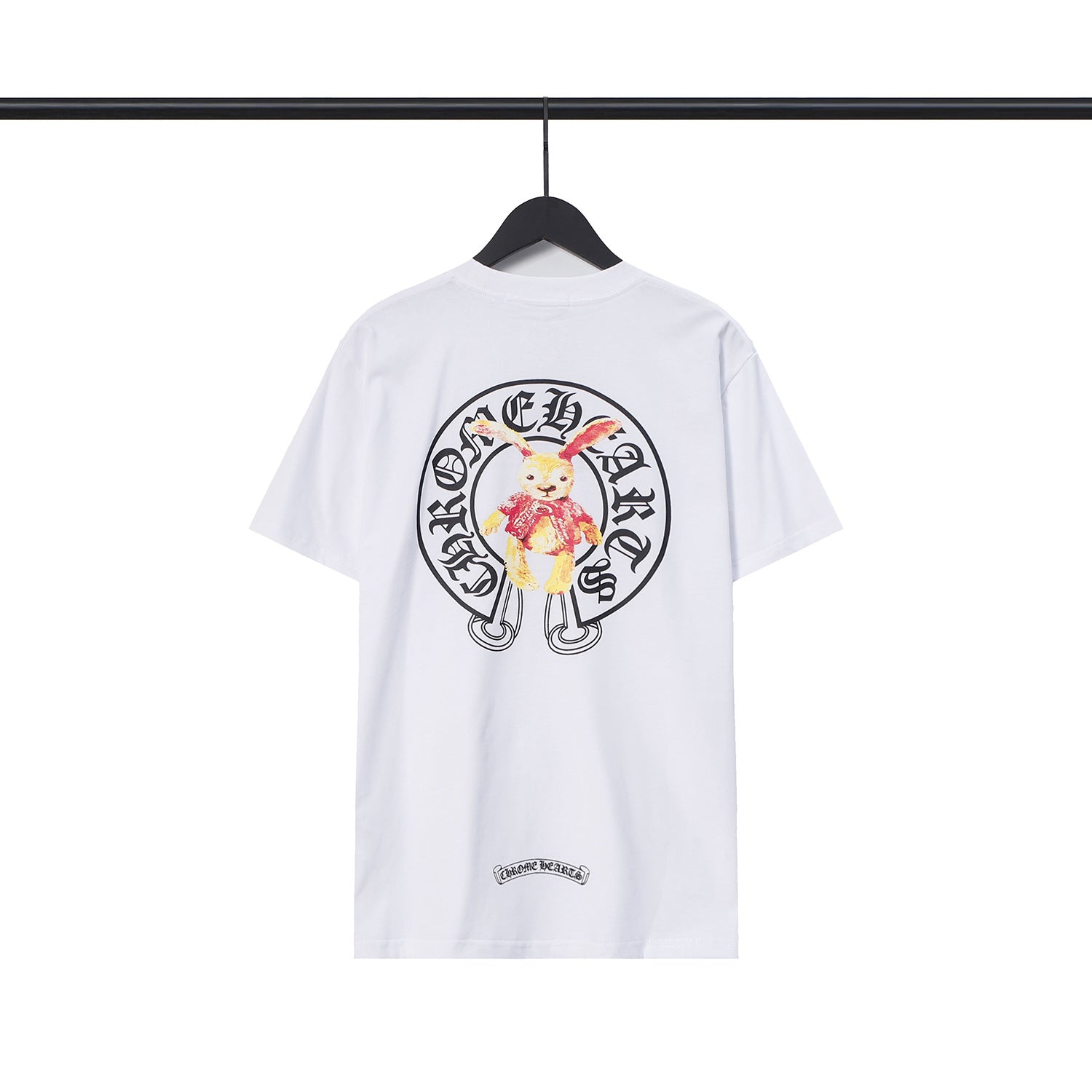 CHH Chrome Heart T Shirts Croix Cross Leather Printed Short Sleeve T-Shirt