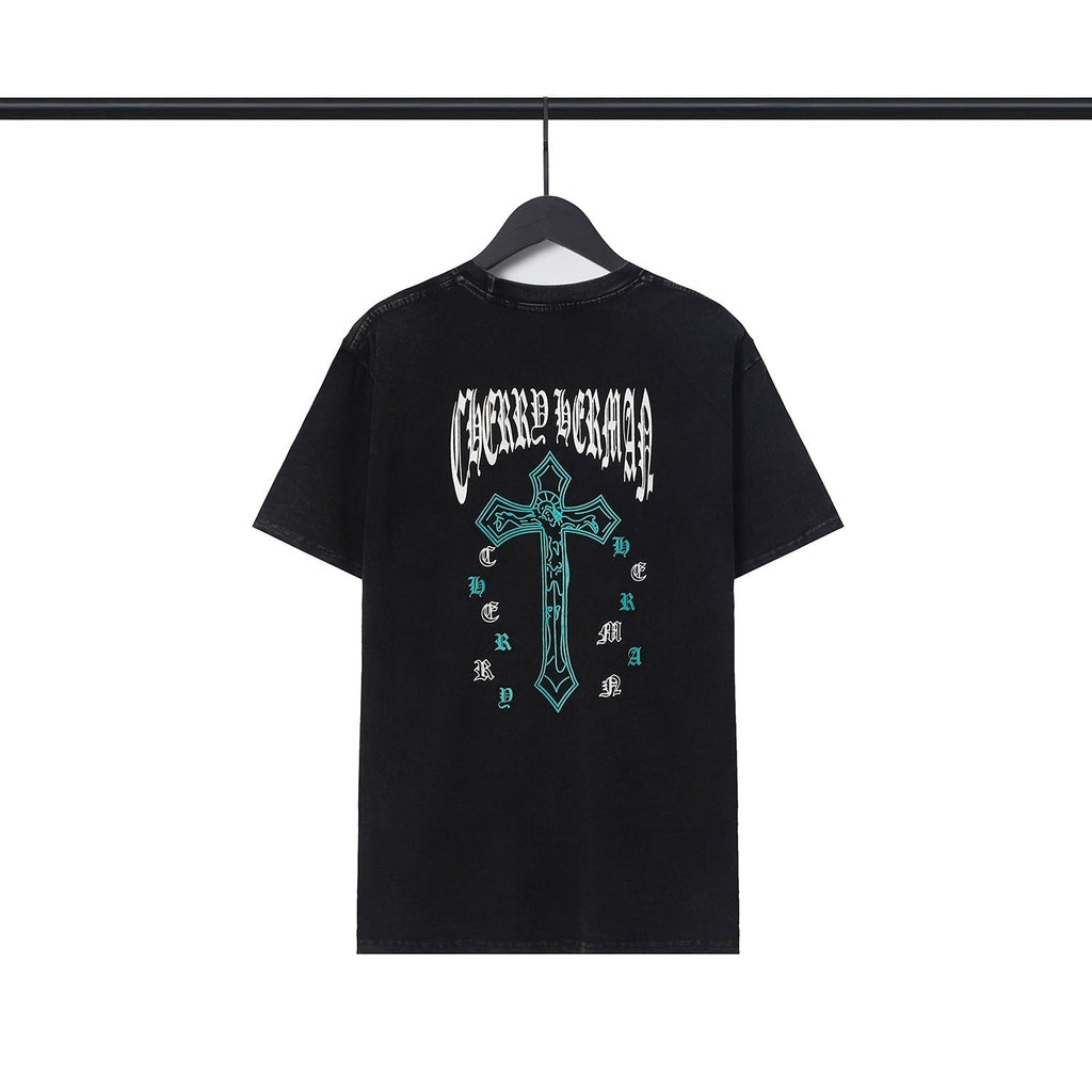 CHH Chrome Heart T Shirts Crowe Ghost Horseshoe Cross Sanskrit Short Sleeve