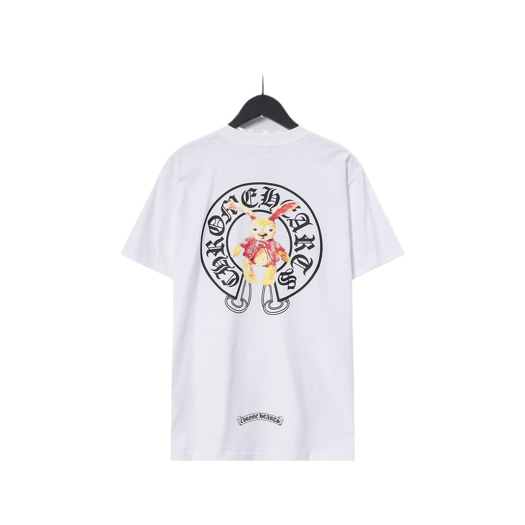 CHH Chrome Heart T Shirts Croix Cross Leather Printed Short Sleeve T-Shirt