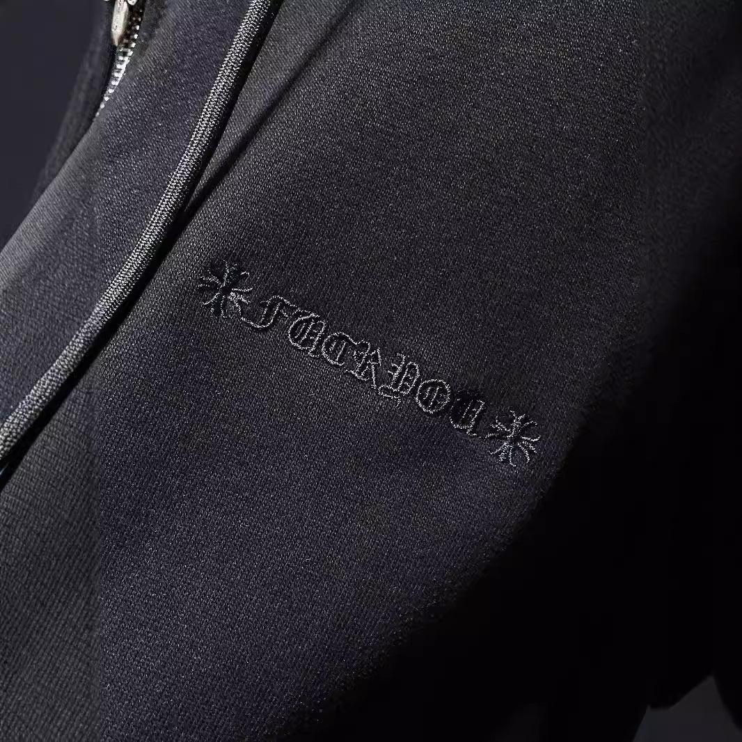 Chrome Heart Hoodie Crow CH Autumn and Winter Cross Embroidered Sweater Casual Loose